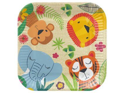 pol pl Talerz papierowy kwadratowy Jungle Friends 23 x 23 cm 8 szt 2337 1